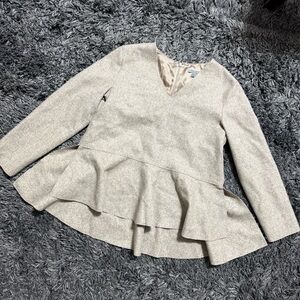 COS wool peplum long sleeve top blouse